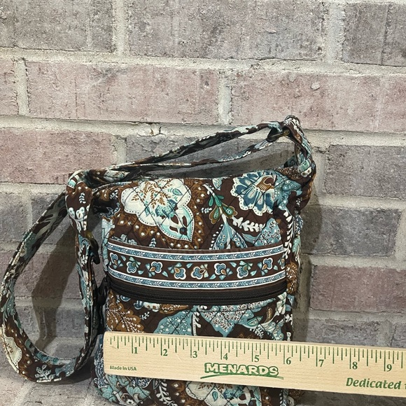 Vera Bradley Brown and Blue Floral Crossbody Bag - Picture 6 of 11